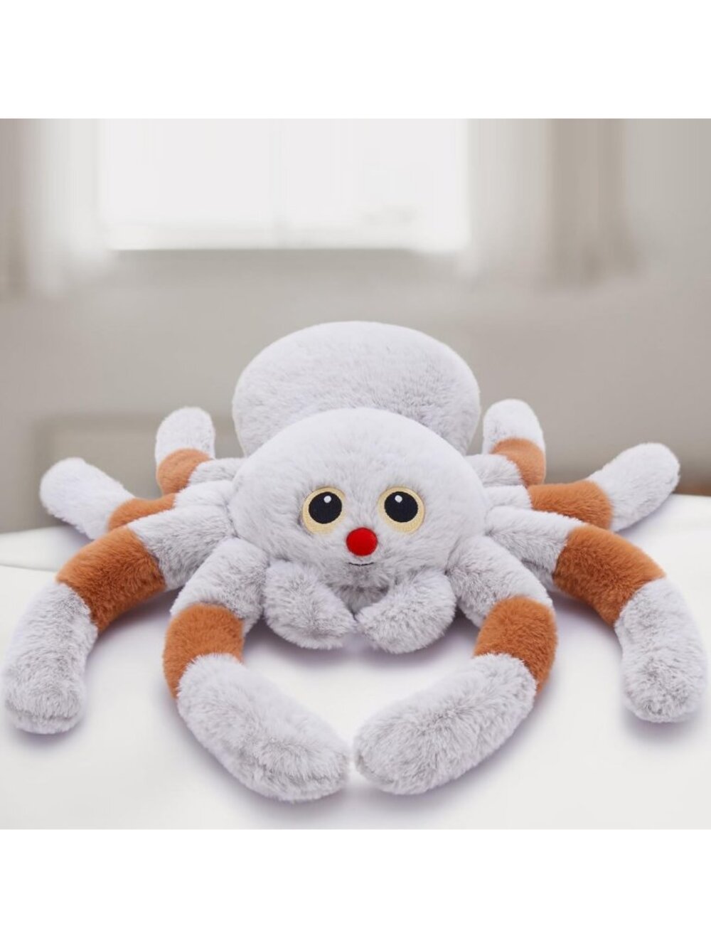 Giant 20" Spider Stuffed Animal Plush Toy - Halloween Decor, Throw Pillow, Prank